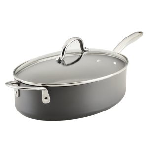 Rachel Ray 5-Quart Professional Hard Anodized Nonstick Oval Saut?? Pan with Lid