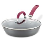 Rachel Ray 10.25-Inch Hard Anodized Nonstick Induction Covered Deep Frying Pan